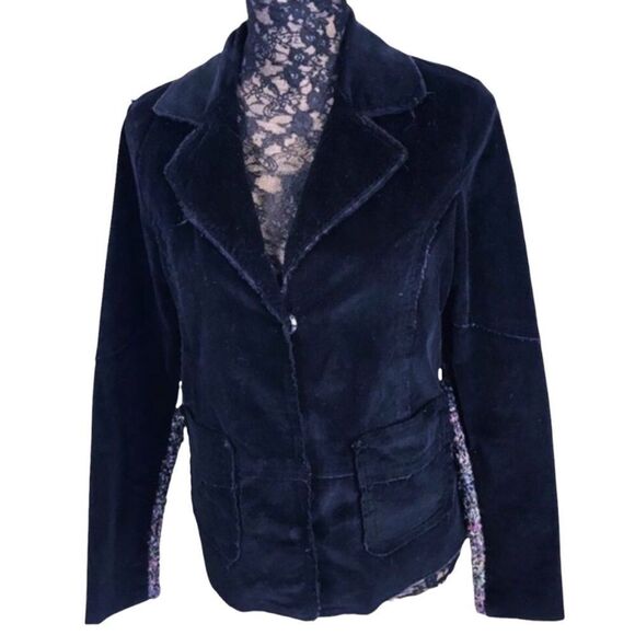 One Girl Who Jacket Med Black Microcord Cardigan Jacket Y - Picture 1 of 11